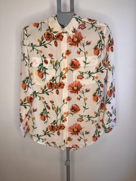 חולצה מכופרת 100% משי EQUIPMENT מידה XS/S