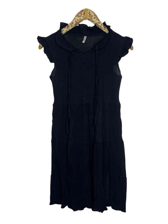 שמלה שחורה שרוול קצר מידי מידה XS/S פרטים