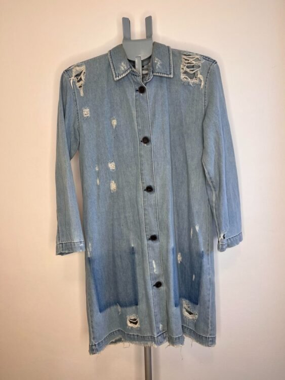 ג׳קט ג׳ינס ארוך ZARA מידה S פרטים