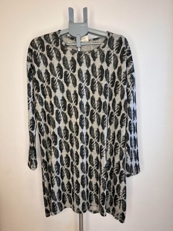 טוניקה הדפס נוצות Aviva Zilberman מידה 2 פרטים