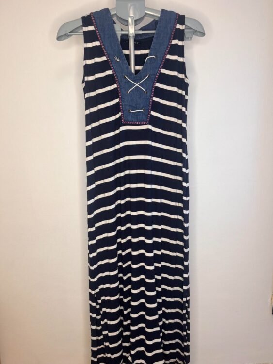שמלה פסים כחול לבן SO SIMPLE מידה 3 פרטים