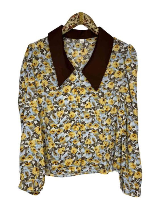 חולצה מכופתרת מחויטת סטייל וינטג׳ Todayful מידה M פרטים