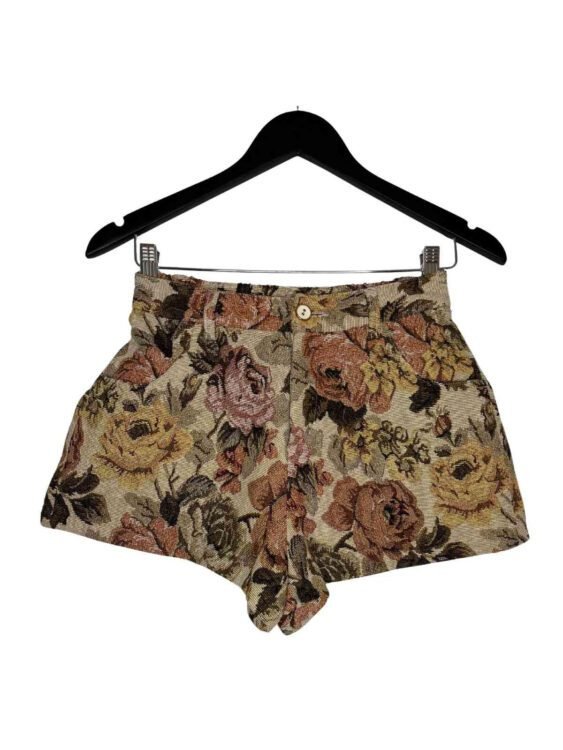 מכנס קצר פרחוני עבודת יד מידה XS/S פרטים