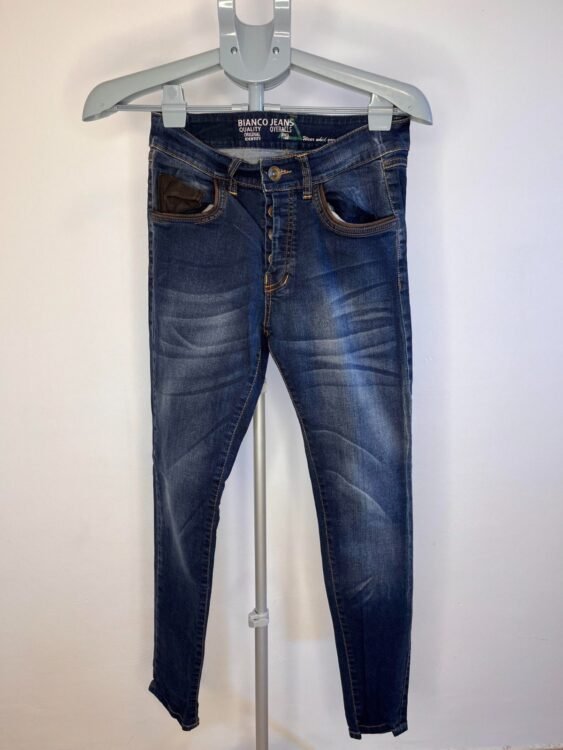 ג׳ינס ארוך כחול כהה משופשף BIANCO מידה 34
