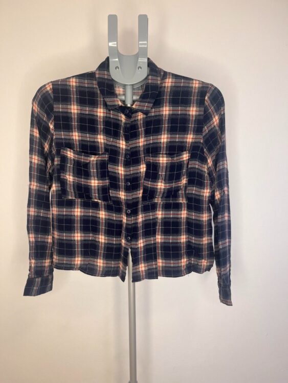 חולצה מכופתרת שרוול ארוך משובצת רנואר מידה 40