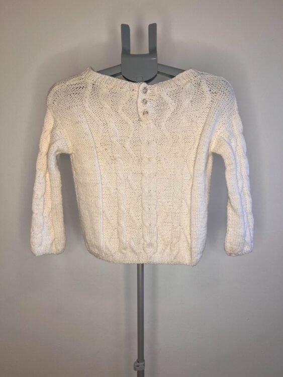 חולצה סריג/סוודר לבן עבודת יד מידה xs/s