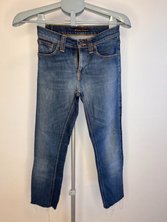 מכנס ג׳ינס כחול כהה 7/8 nudie jeans co מידה 24