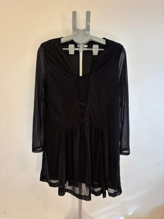 שמלה מיני מידי שחורה אלגנטית MANGO מידה L