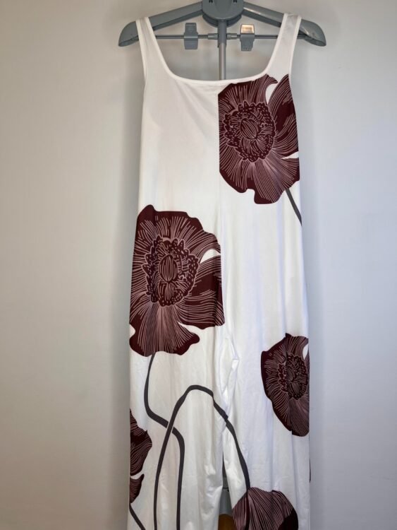 אוברול פרחוני בד לייקרה מידה L פרטים