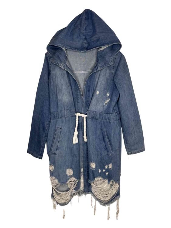 ג׳קט ג׳ינס חלוק פרנזים Dqmane מידה S פרטים