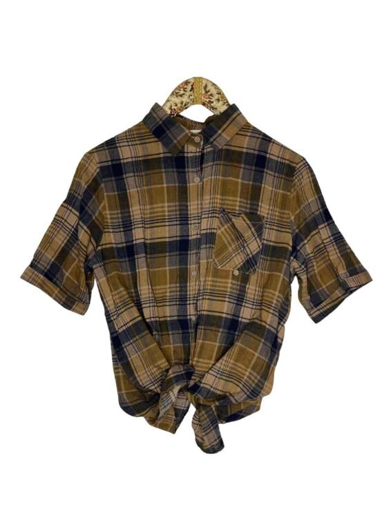 חולצה משובצת כותנה URBAN COMPANY מידה XS-M פרטים