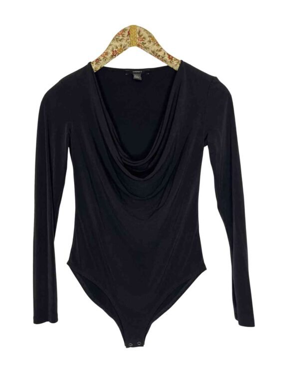 בגד גוף שחור לייקרה FOREVER 21 מידה S פרטים