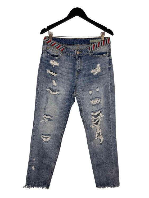 ג׳ינס כותנה עיטור חרוזים TWENTYFOURSEVEN מידה 40 פרטים