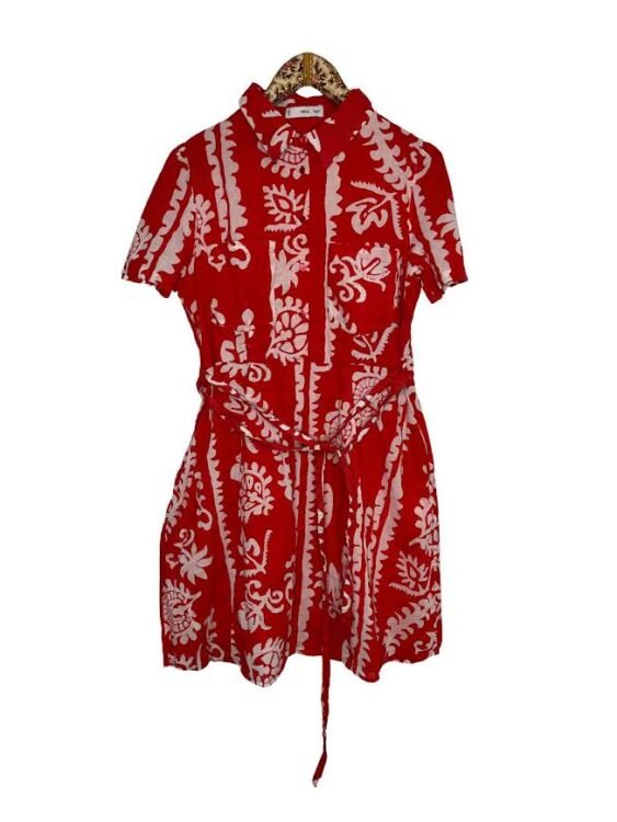 שמלת כותנה עם כיסים MANGO מידה L פרטים