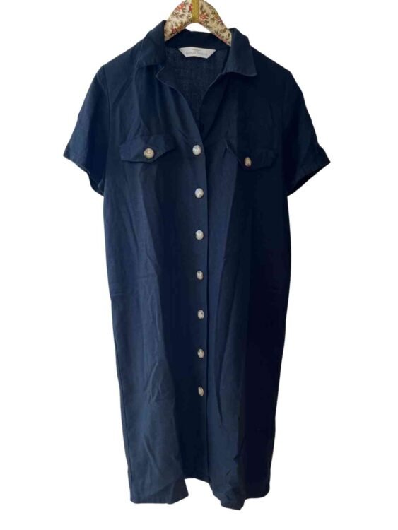 שמלה פשתן MARKS&SPENCER מידה M-XL פרטים