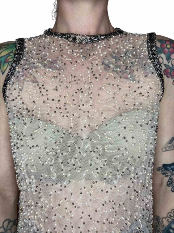 חולצת שיפון חרוזים ZARA מידה S פרטים