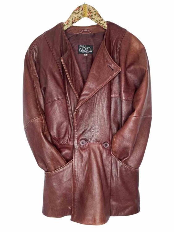 מעיל עור וינטג' תוצרת הארץ MAQUETTE מידה XS-M פרטים
